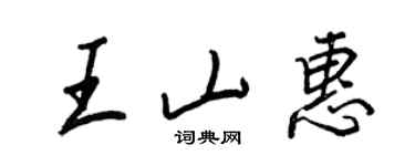 王正良王山惠行書個性簽名怎么寫