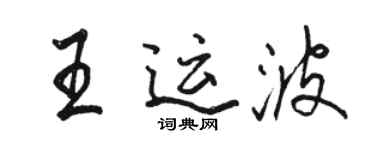 駱恆光王運波行書個性簽名怎么寫