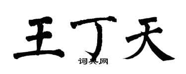 翁闓運王丁天楷書個性簽名怎么寫