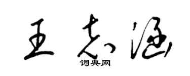 梁錦英王志涵草書個性簽名怎么寫