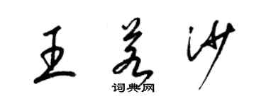 梁錦英王若沙草書個性簽名怎么寫