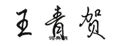 駱恆光王青賀行書個性簽名怎么寫