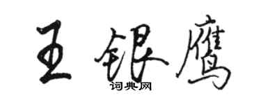 駱恆光王銀鷹行書個性簽名怎么寫