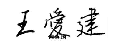王正良王愛建行書個性簽名怎么寫
