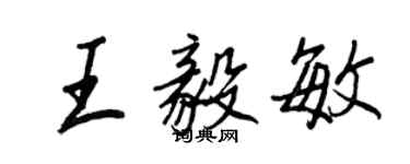 王正良王毅敏行書個性簽名怎么寫
