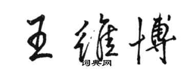 駱恆光王維博行書個性簽名怎么寫