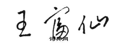 駱恆光王富仙草書個性簽名怎么寫