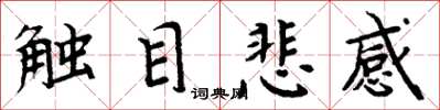 周炳元觸目悲感楷書怎么寫