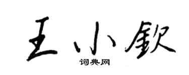 王正良王小欽行書個性簽名怎么寫
