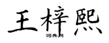 丁謙王梓熙楷書個性簽名怎么寫