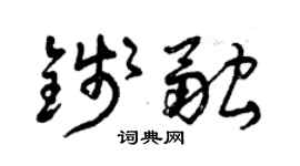 曾慶福錢融草書個性簽名怎么寫