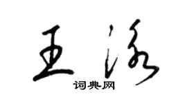 梁錦英王泳草書個性簽名怎么寫