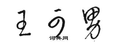 駱恆光王可男草書個性簽名怎么寫