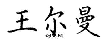 丁謙王爾曼楷書個性簽名怎么寫