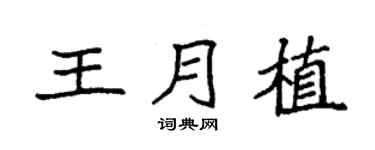 袁強王月植楷書個性簽名怎么寫