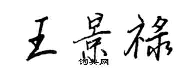 王正良王景祿行書個性簽名怎么寫