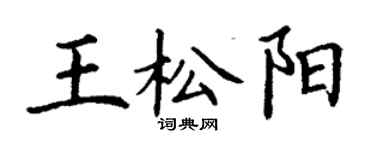 丁謙王松陽楷書個性簽名怎么寫