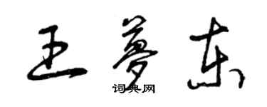 曾慶福王夢東草書個性簽名怎么寫