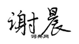 曾慶福謝晨行書個性簽名怎么寫