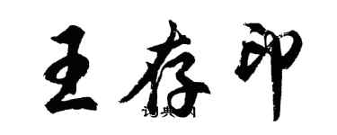 胡問遂王存印行書個性簽名怎么寫