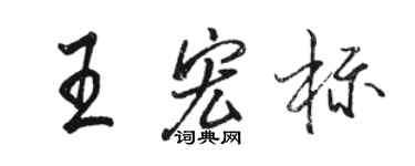 駱恆光王宏標行書個性簽名怎么寫