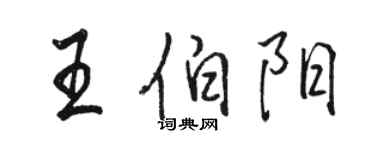 駱恆光王伯陽行書個性簽名怎么寫
