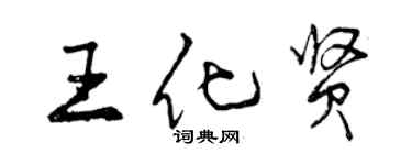 曾慶福王化賢行書個性簽名怎么寫