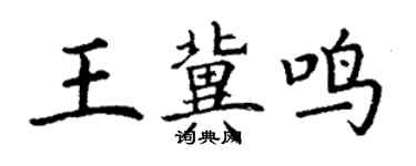 丁謙王冀鳴楷書個性簽名怎么寫