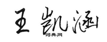 駱恆光王凱涵行書個性簽名怎么寫