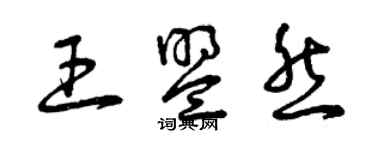 曾慶福王盟然草書個性簽名怎么寫