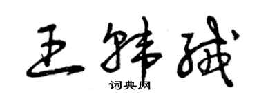 曾慶福王韓絨草書個性簽名怎么寫