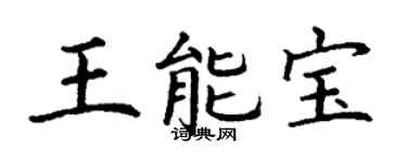 丁謙王能寶楷書個性簽名怎么寫