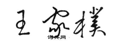 駱恆光王家朴草書個性簽名怎么寫