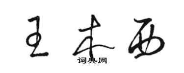 駱恆光王木西草書個性簽名怎么寫