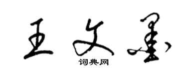 梁錦英王文墨草書個性簽名怎么寫