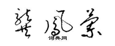 梁錦英龔鳳蘭草書個性簽名怎么寫
