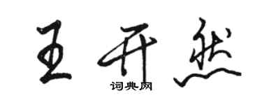 駱恆光王開然行書個性簽名怎么寫