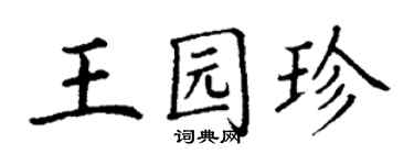 丁謙王園珍楷書個性簽名怎么寫
