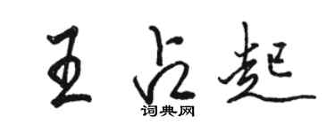 駱恆光王占起行書個性簽名怎么寫
