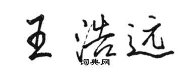 駱恆光王浩遠行書個性簽名怎么寫