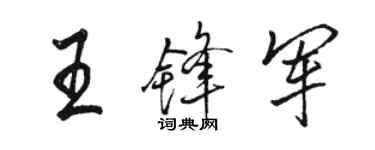 駱恆光王鋒軍行書個性簽名怎么寫