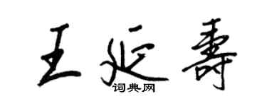 王正良王延壽行書個性簽名怎么寫