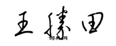 梁錦英王勝田草書個性簽名怎么寫