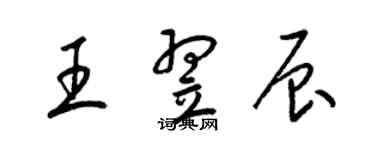 梁錦英王翌辰草書個性簽名怎么寫