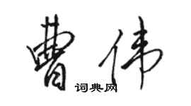 駱恆光曹偉行書個性簽名怎么寫