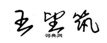 朱錫榮王望築草書個性簽名怎么寫