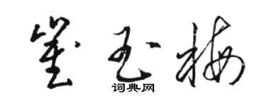 駱恆光崔玉梅草書個性簽名怎么寫
