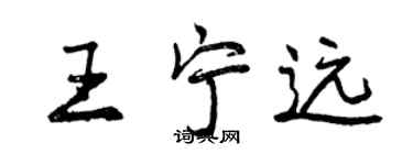 曾慶福王寧遠行書個性簽名怎么寫