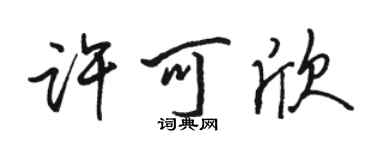 駱恆光許可欣行書個性簽名怎么寫