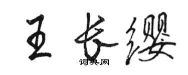 駱恆光王長纓行書個性簽名怎么寫
